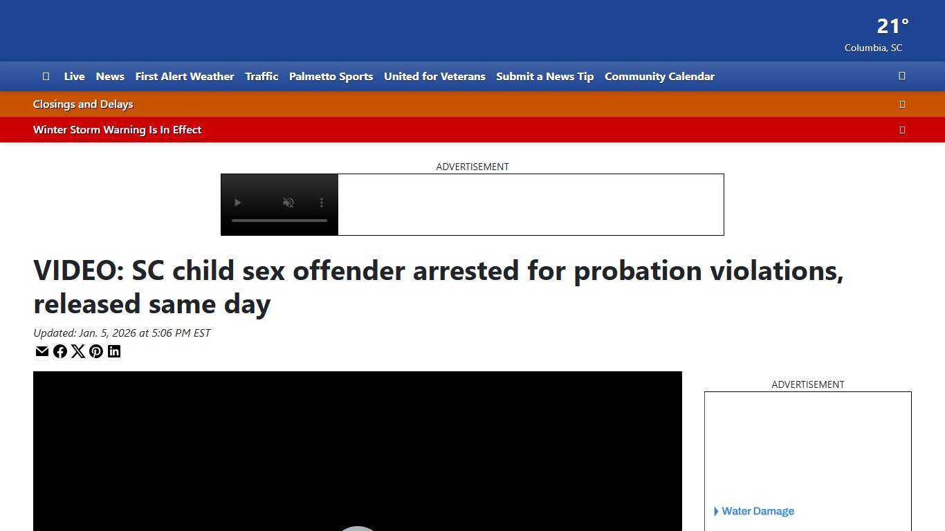 VIDEO: SC child sex offender arrested for probation violations, released same day